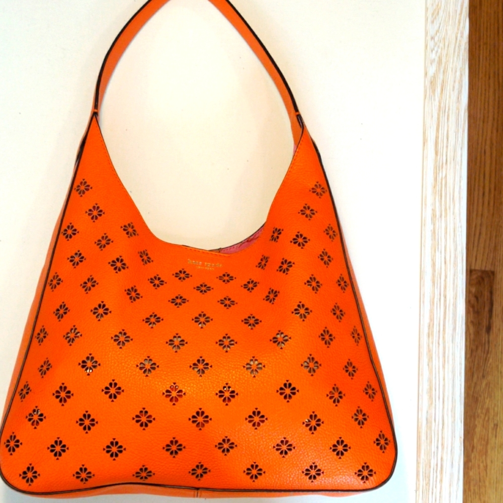 Kate Spade orange leather shoulder bag